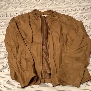 Christopher and banks faux beige leather jacket